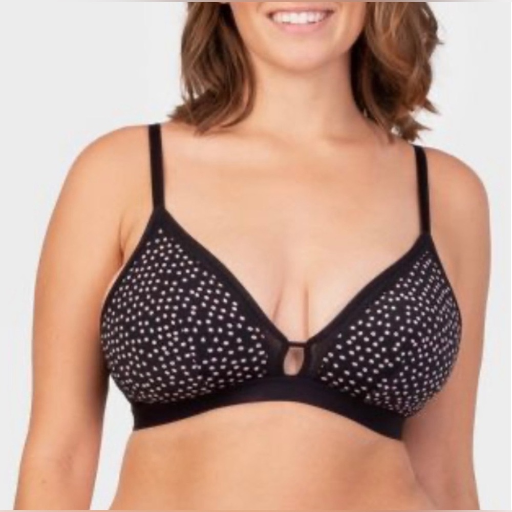 NWT LIVELY All You Black Polka Dot Bra
